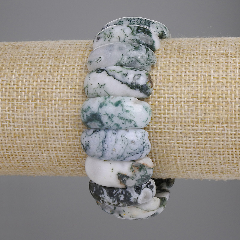 צמיד אגט מוש – חוליה, קוטר 25×11 מ״מ ±, אורך 18 ס״מ ± גמיש