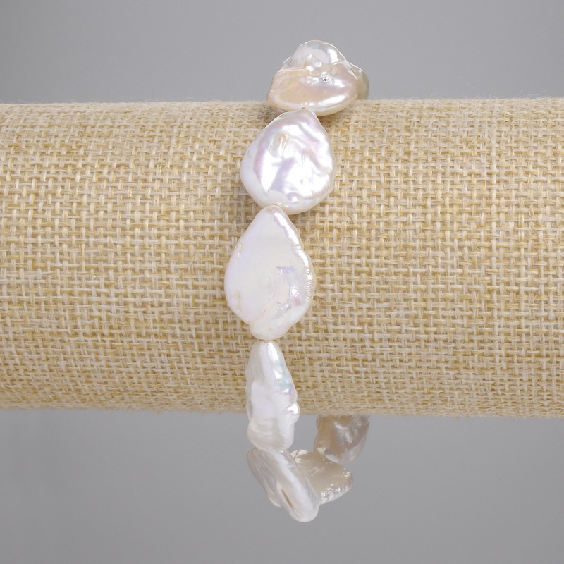 צמיד פנינים בארוק בגוון «בנזין», קוטר 18.5–21×14.5 מ"מ, אורך 18 ס"מ ± (אלסטי)