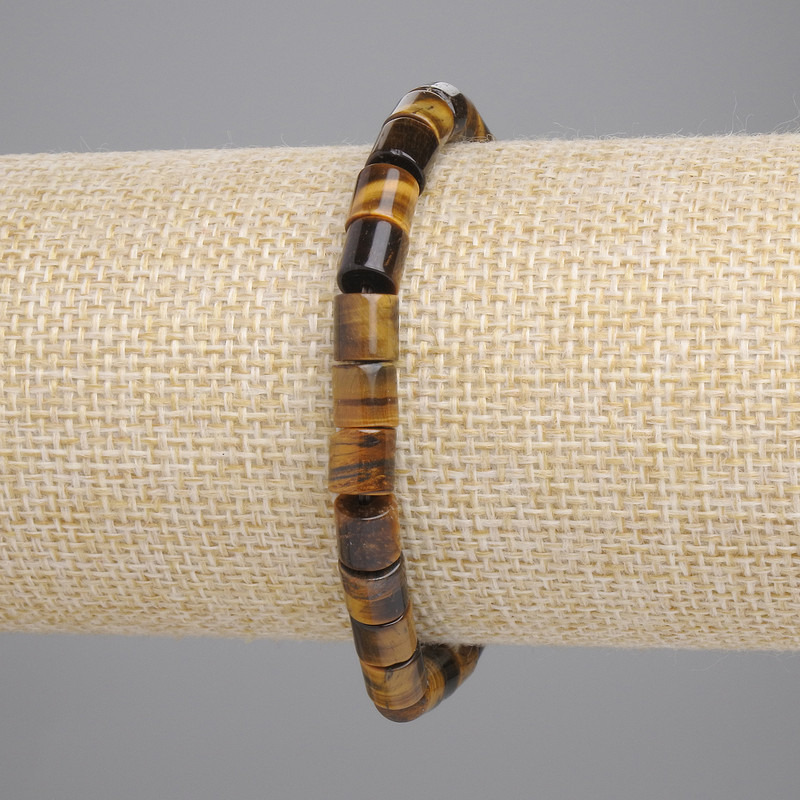 צמיד עין הטייגר צילינדרי, קוטר 6×6 מ״מ ± (אלסטי), אורך 18 ס״מ+