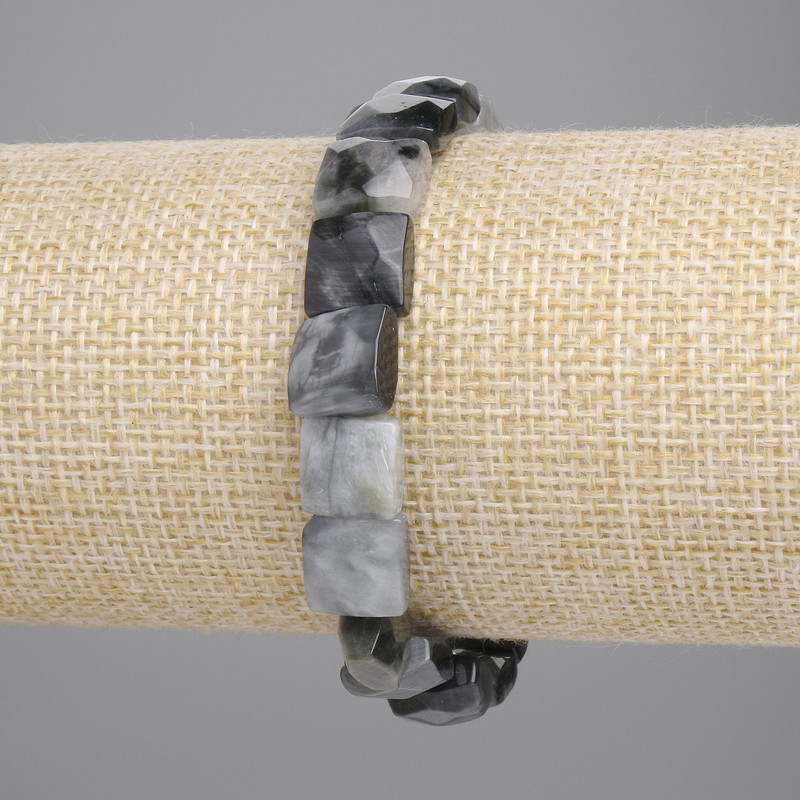 צמיד עין הנשר מלוטש מרובע, קוטר 9–10×9–10 מ״מ+- (סטרץ), אורך 18 ס״מ+