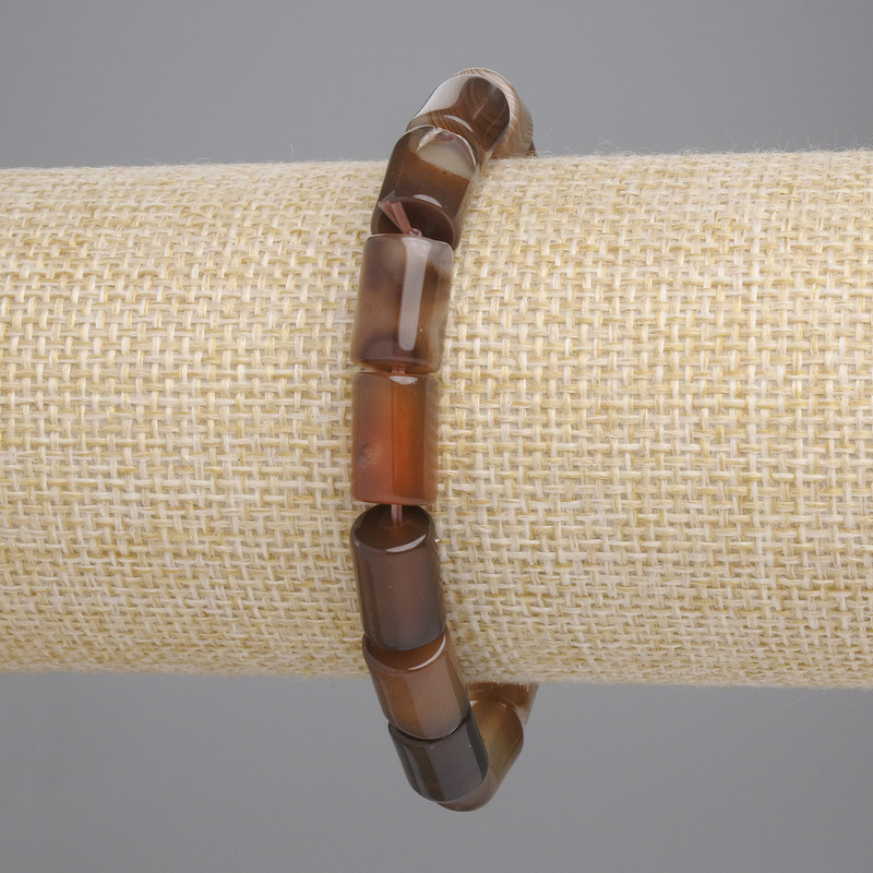 צמיד אגט צילינדרי, קוטר 12×8 מ״מ ±, אורך 18 ס״מ ±, אלסטי