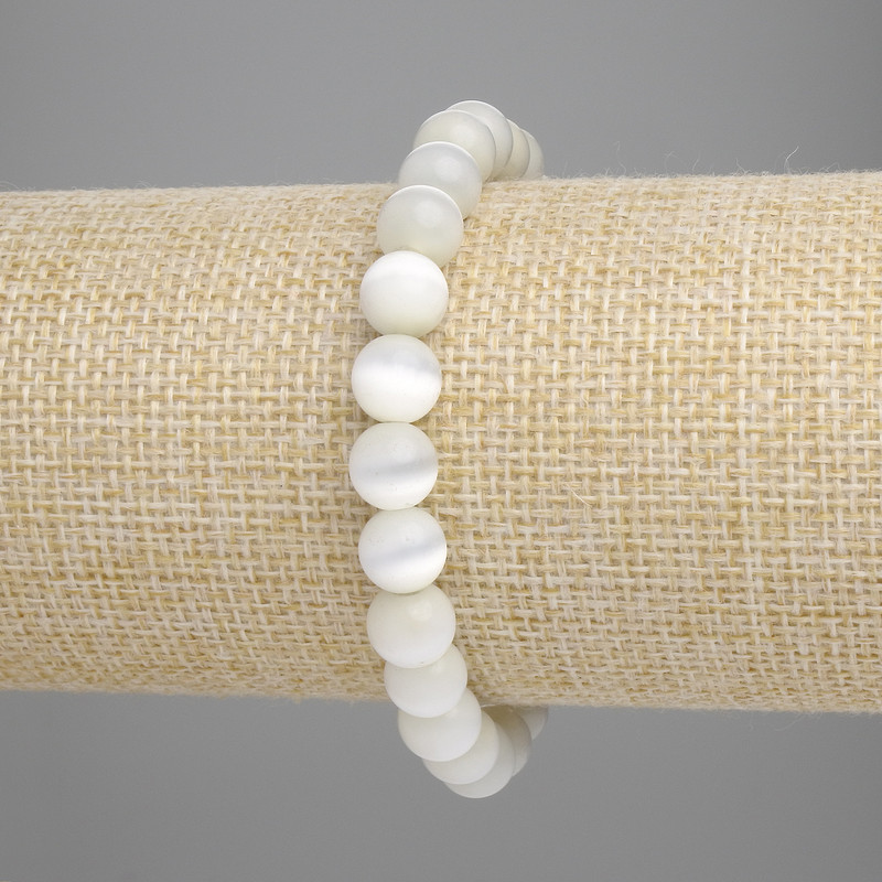 צמיד עין החתול (סינתטי) כדור חלק, קוטר 8 מ"מ, אורך 18 ס"מ, בסיס אלסטי