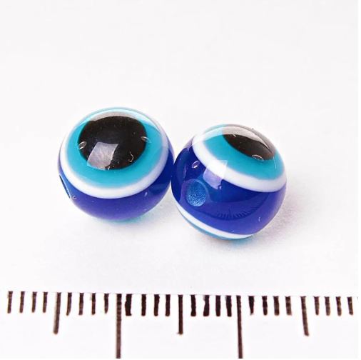 חרוז «עין נאזר» 12 מ״מ, סט 34 יחידות