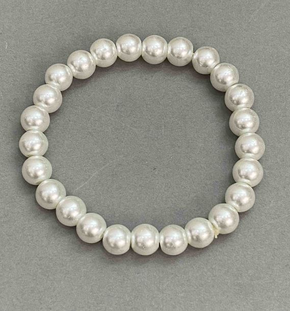 צמיד מאיורקה (מלאכותי) כדוריות, קוטר 18 מ״מ, אורך 16–18 ס״מ, סטרץ'