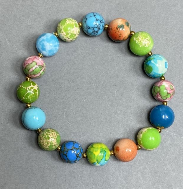 צמיד וריסצייט (יחיד) כדור חלק 10 מ״מ ±, המטיט 2 מ״מ ±, אורך 18 ס״מ ±, גומי אלסטי