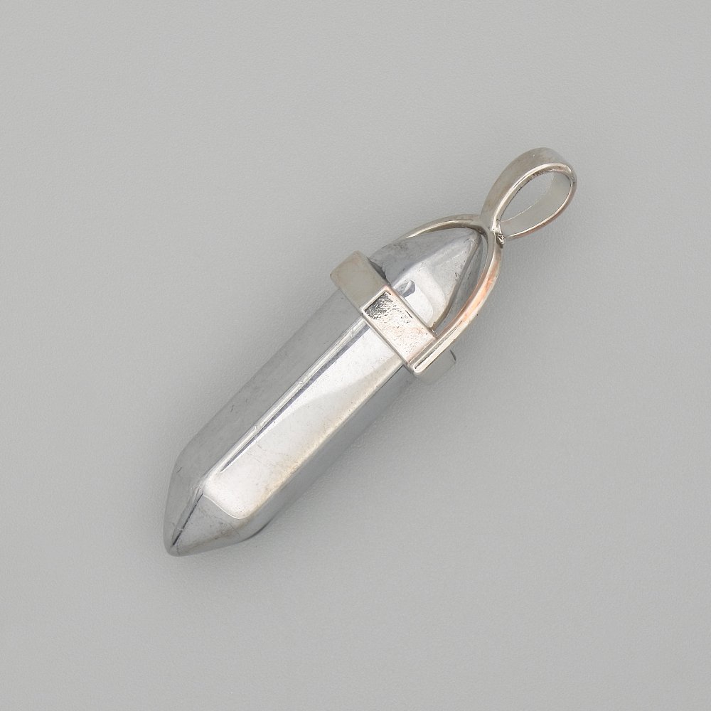 תליון המטיט בצבע כסוף משושה, אורך 4 ס״מ+