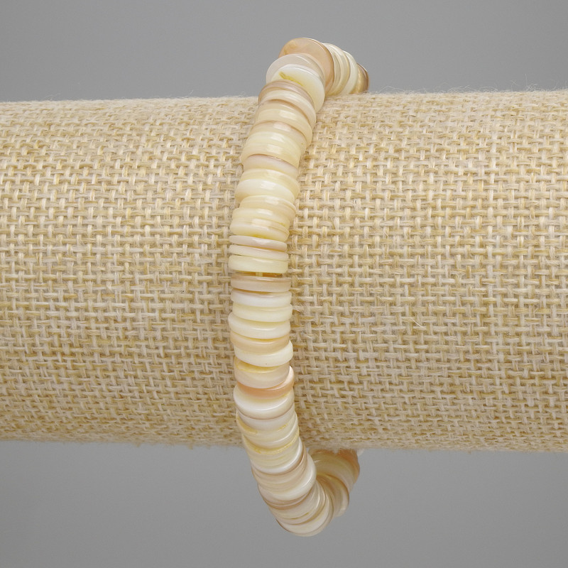 צמיד צדף סקפארקה רונדל, קוטר כ-8×1.5 מ"מ, אורך 18 ס"מ, סטרץ'