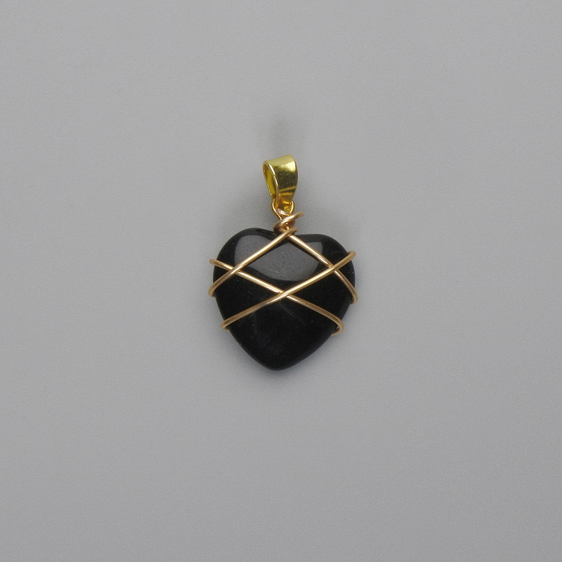 תליון לב בעיטוף אגט 21×21 מ״מ+-, קוטר כ-30 מ״מ+