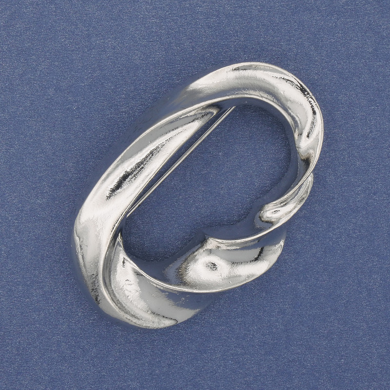 סיכה אקצנט מתכת כסופה 50×33 מ״מ+