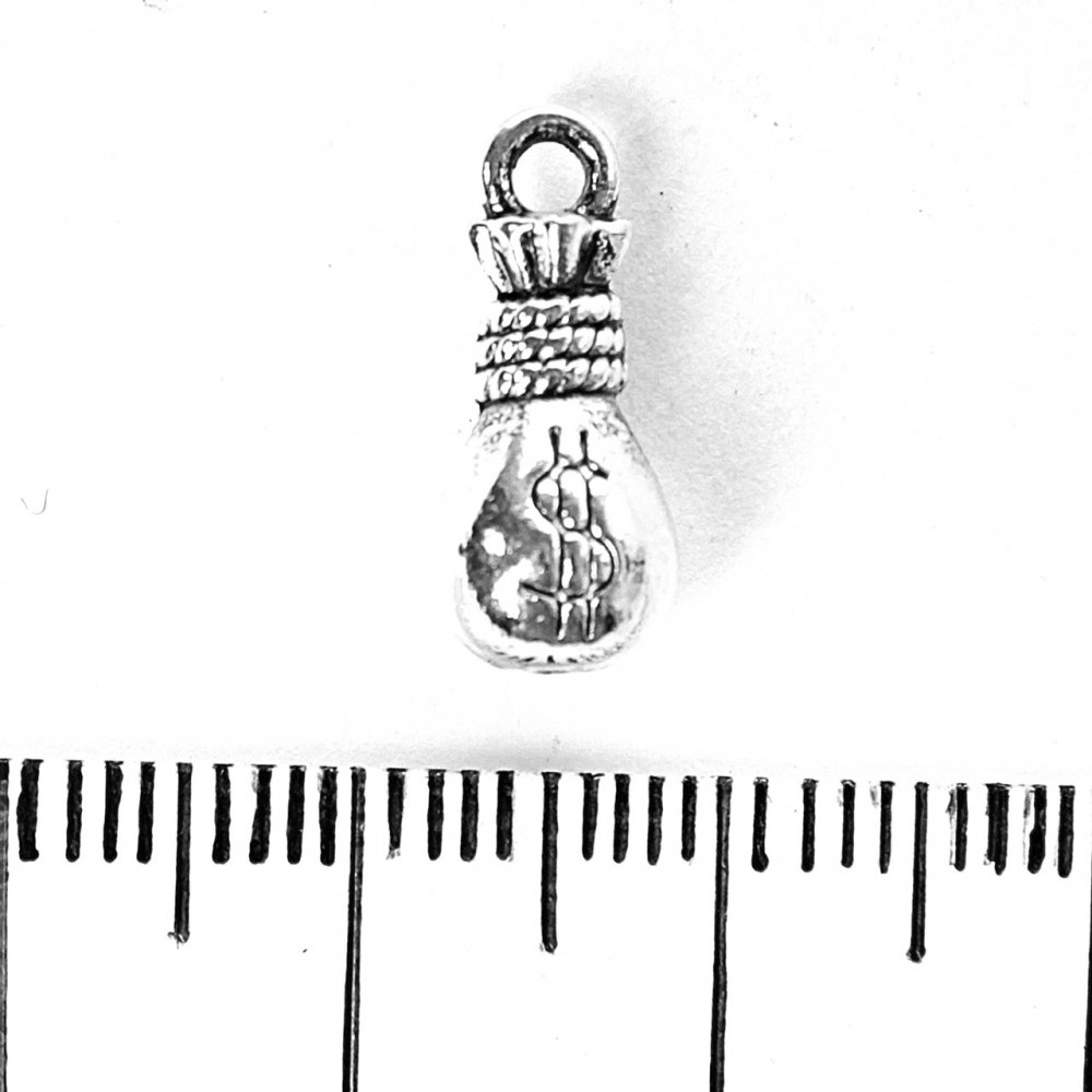 אביזרי תכשיטים – תליון שק כסף 15×6 מ״מ חבילה 20 גרם +-13 יחידות