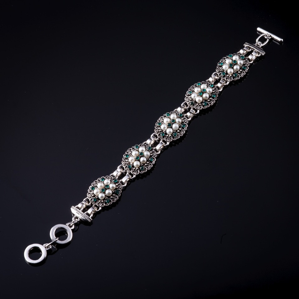 צמיד ליזה מזכוכית ירוקה 22 ס״מ