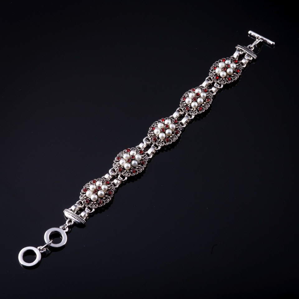 צמיד ליזה מזכוכית אדומה 22 ס"מ