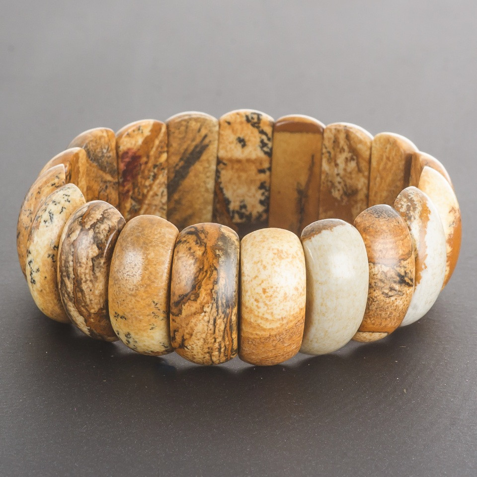 צמיד ישמה נוף על גומי, קישור מלבני, 2,5×1,2 ס״מ