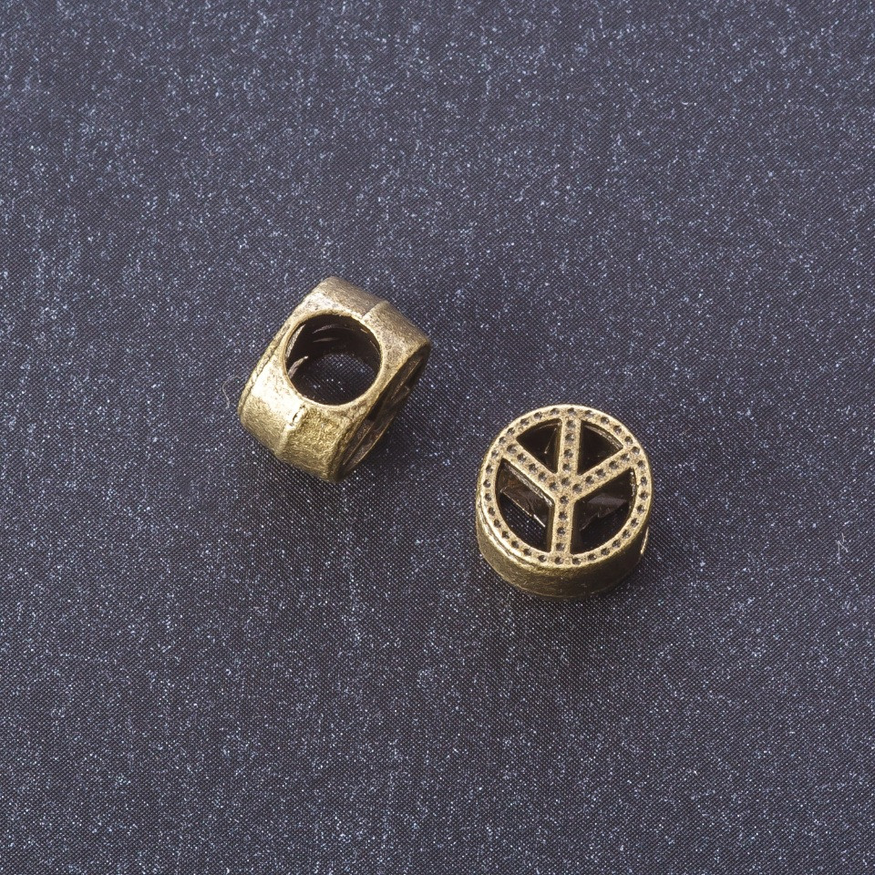 אביזרי תכשיטים – תוספת «שלום» בצבע ברונזה, קוטר 4 מ״מ, אריזה 20 גרם + -9 יחידות