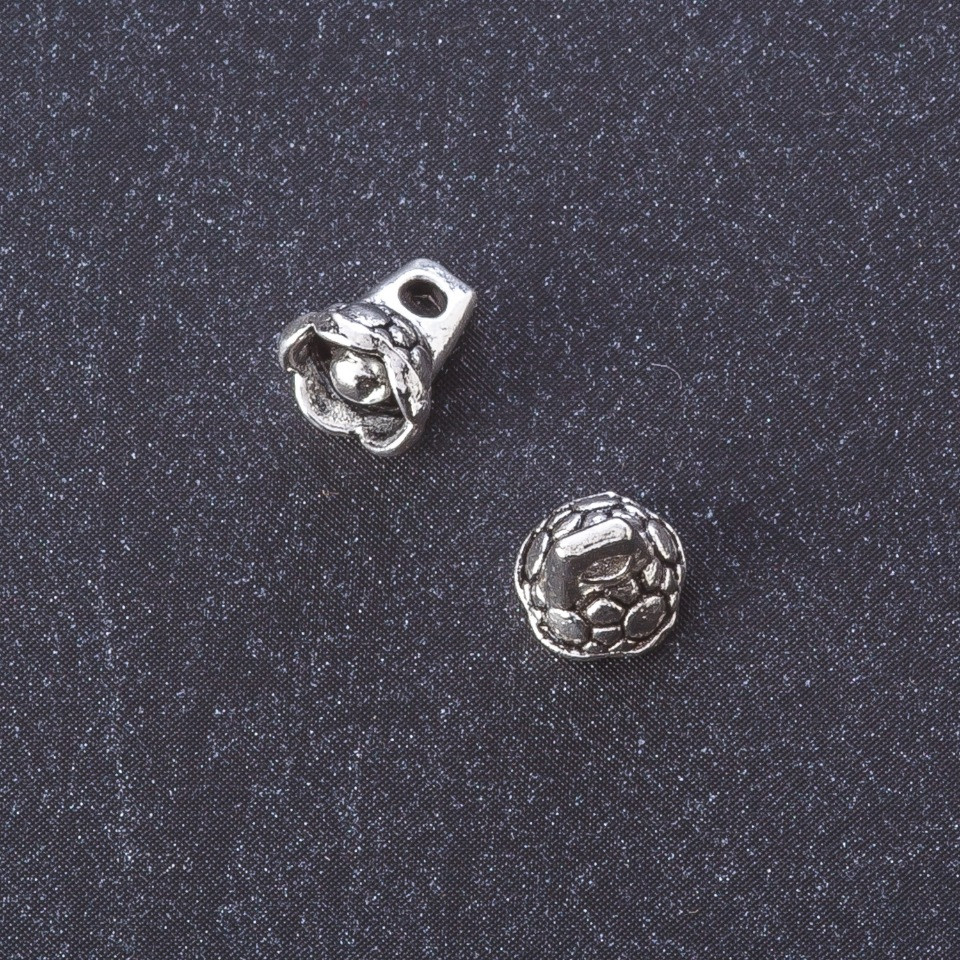 אביזרי תכשיטים תליון פעמון בצבע מתכת "כסף" אורך 8 מ״מ אריזה 20 גרם +/- 47 יחידות