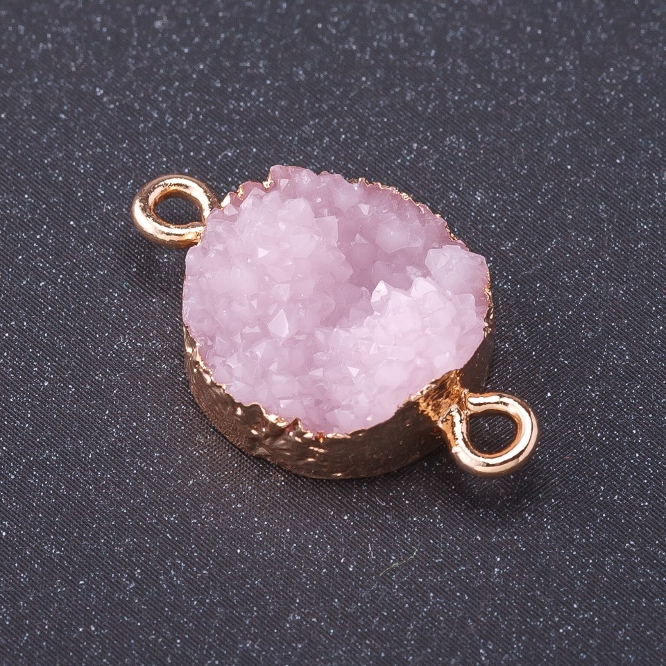 מחבר «שלג ורוד» צבע מתכת «זהב» אורך 1 מ״מ, קוטר 14 מ״מ, פלסטיק