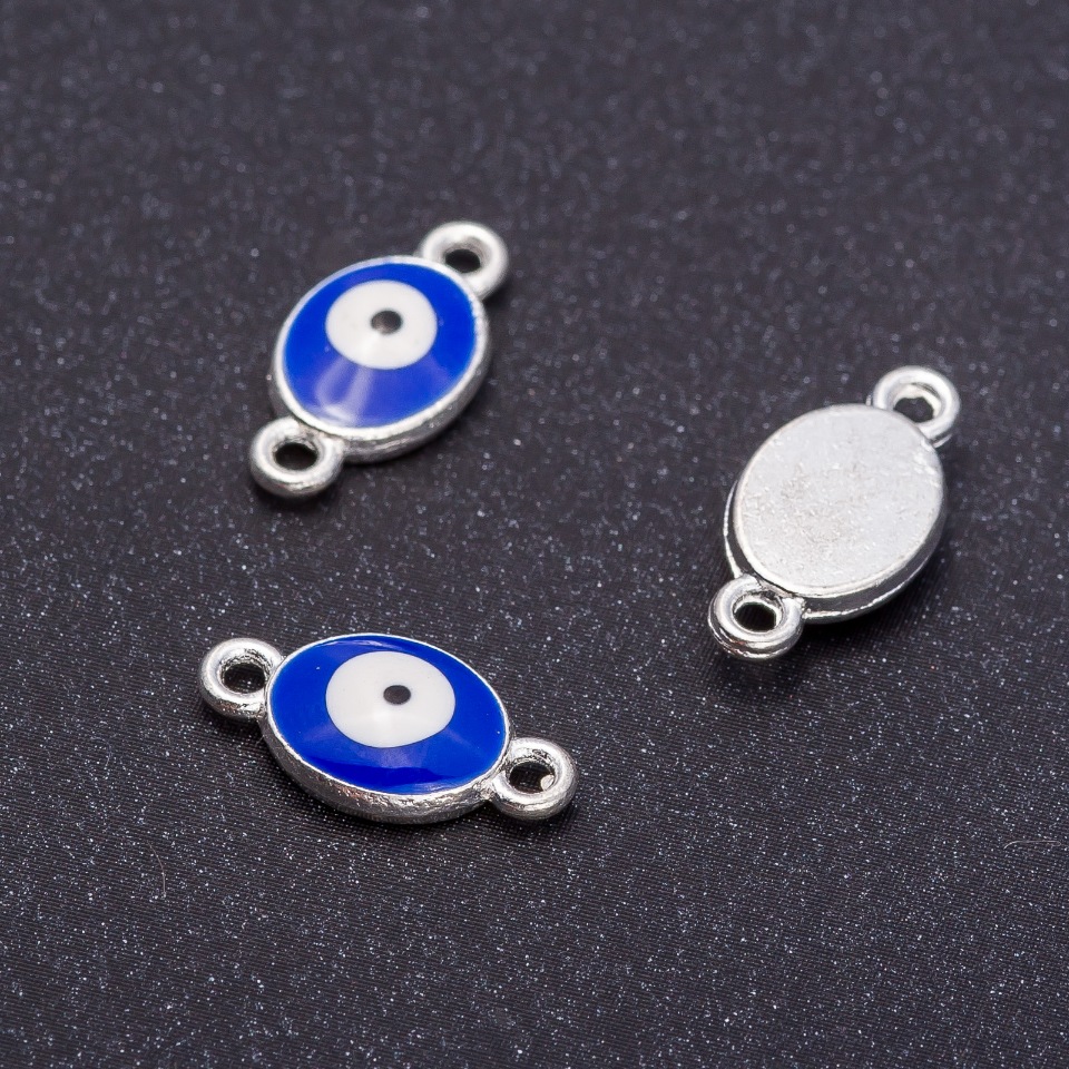 אביזרי חיבור 'עין' כסף, קוטר 8 מ״מ, אורך 16 מ״מ, 7 יחידות