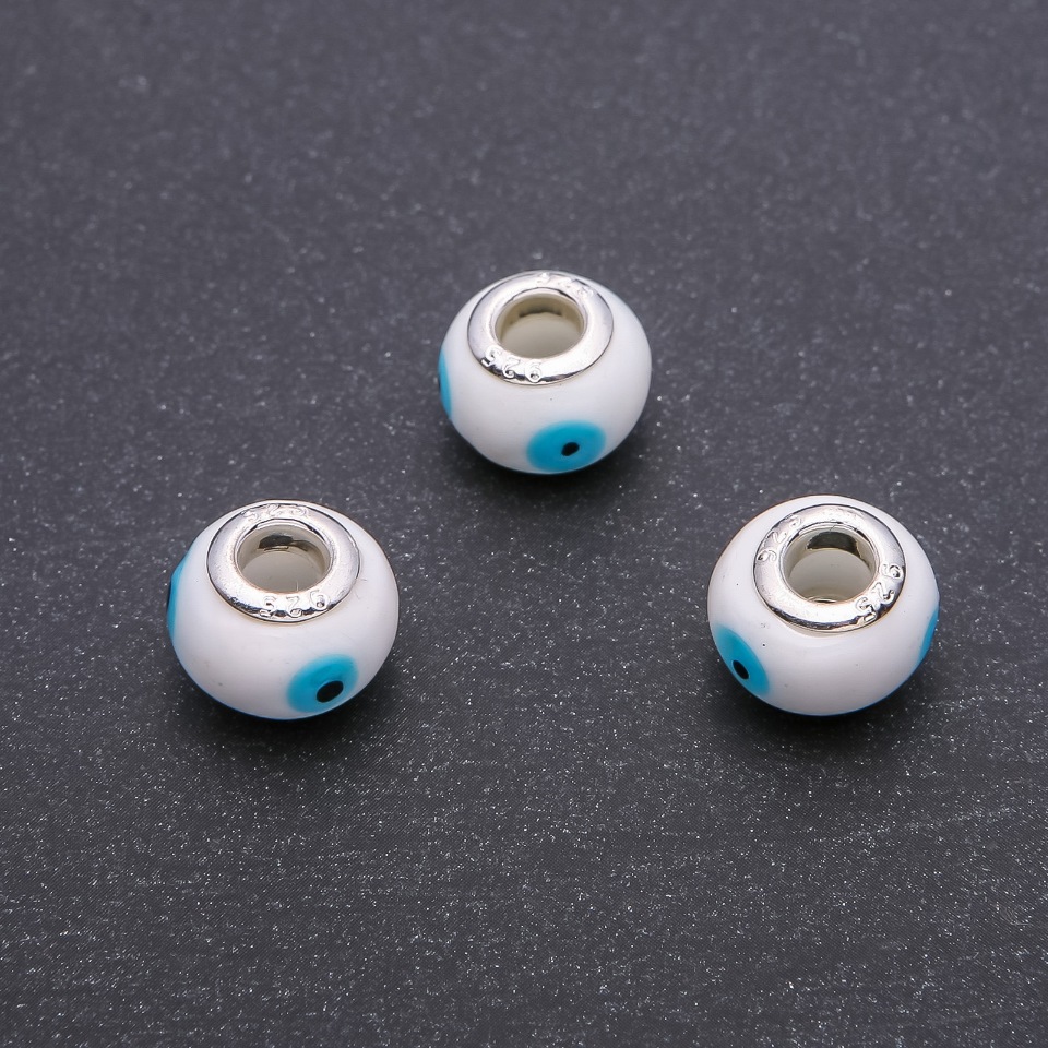 חרוז פנדורה מפלסטיק, קוטר 14×10 מ״מ, קוטר חור 4.5 מ״מ, אריזה 6 יחידות