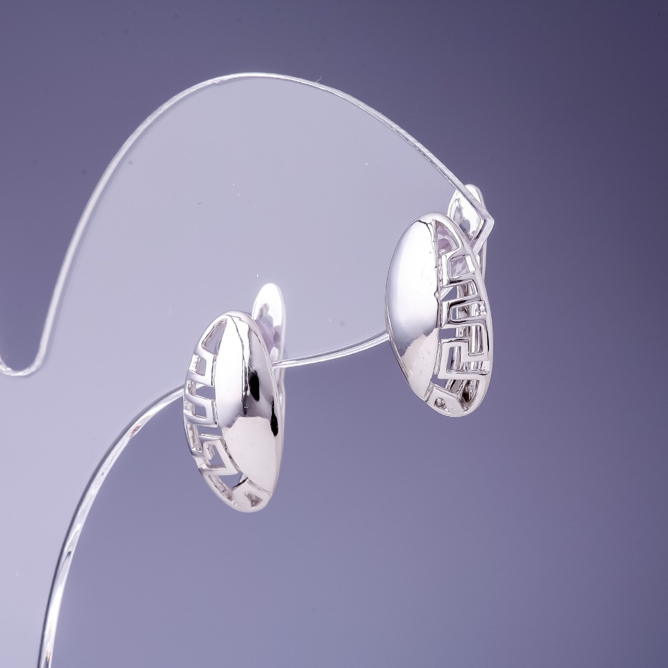 עגילים Xuping 16×8 מ״מ רודיום