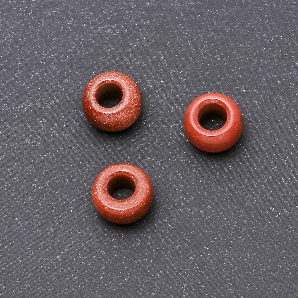 חרוז פندורה מאבנטורין טבעי «חול זהוב» 14×9 מ״מ, קוטר החור 4.5 מ״מ