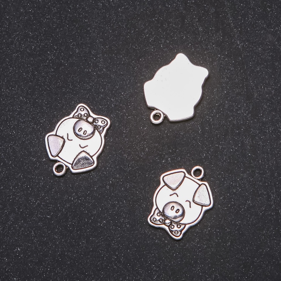 אביזרי תכשיטים תליון חזיר קטן 16×20 מ״מ אריזה 20 גרם + -9 יחידות