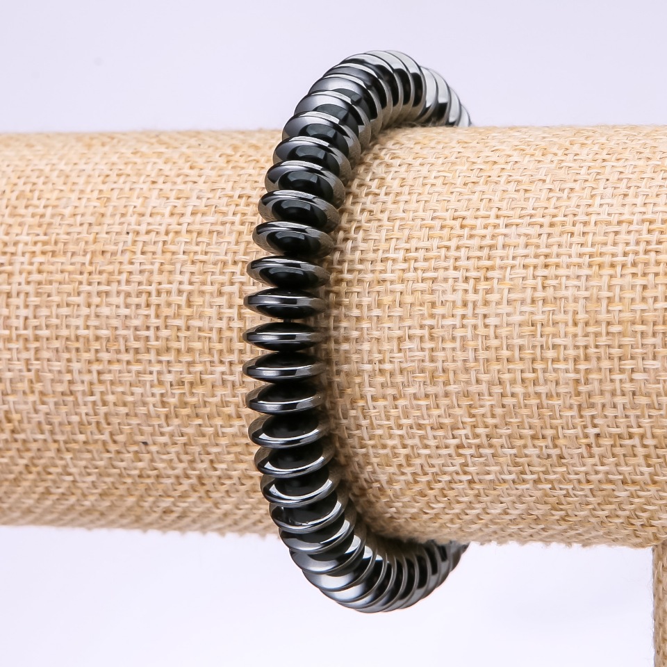 צמיד המטיט שטוח רונדל דיסק, קוטר 10×3,5 מ״מ, אורך 18 ס״מ על גומי