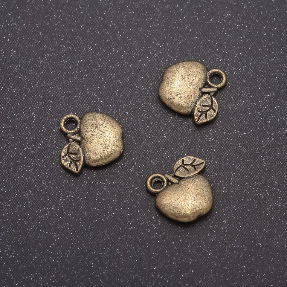 אביזרי תליה תפוח (ברונזה, קוטר 11×11 מ״מ, קוטר 1,5 מ״מ, אריזה 20 גרם, ± 24 יחידות)