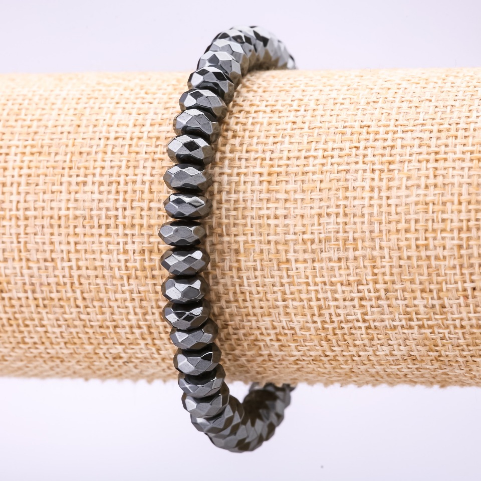 צמיד המטיט המחורץ בצורת רונדל, קוטר 8×4 מ״מ, אורך 18 ס״מ על גומי