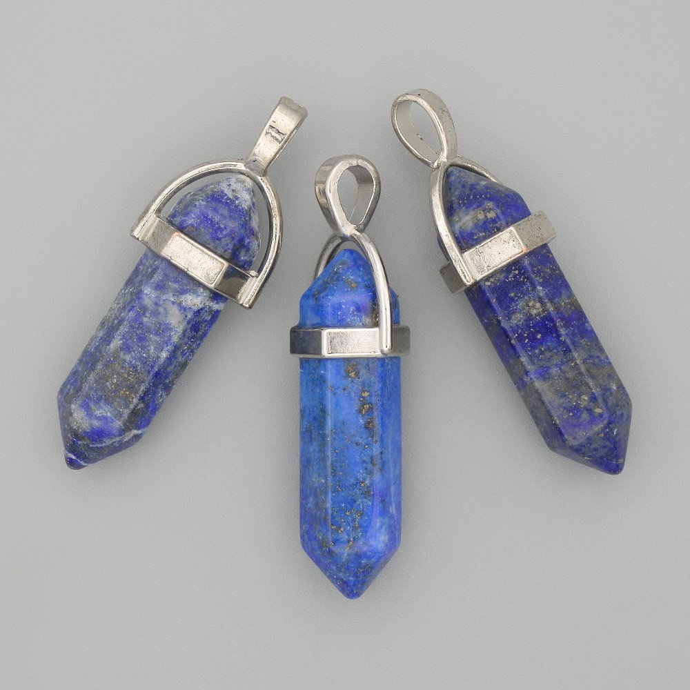 תליון מאבן לאזוריט בצורה משושה 4 ס״מ