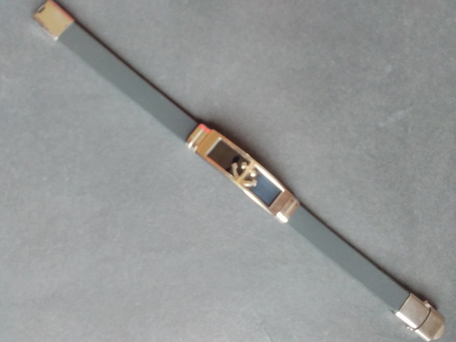 צמיד גברי «פלטה מפלדה» עוגן, גומי היקף 21 ס״מ