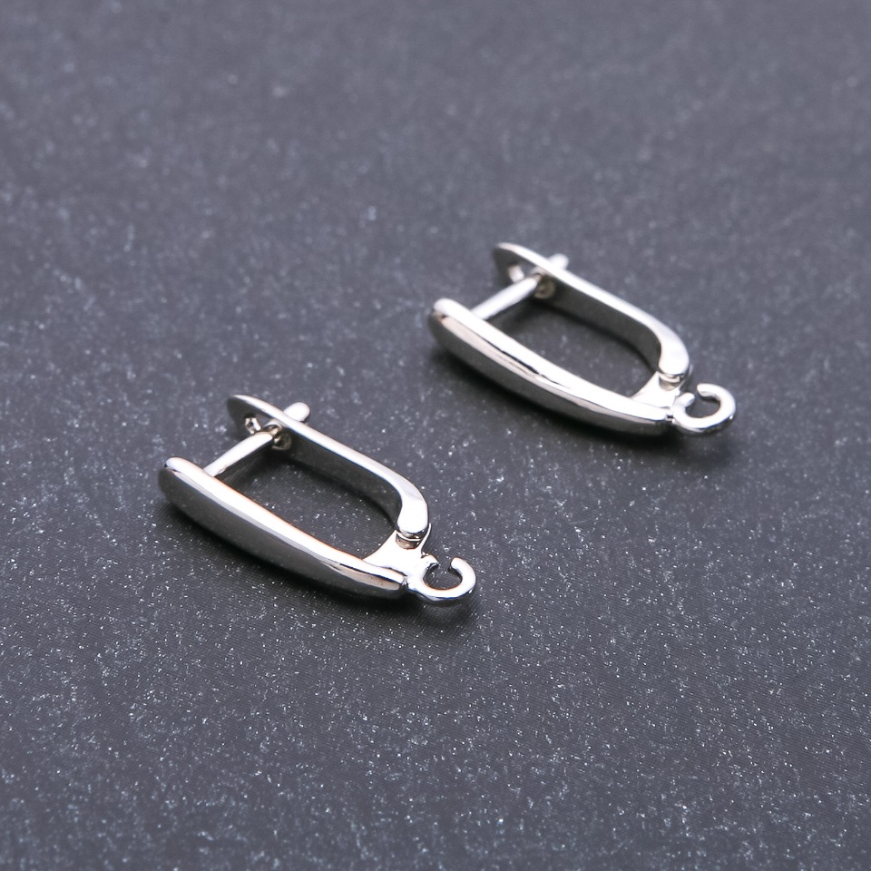 חוטי עגילים 3×15×18 מ״מ בצבע «כסף» זוג