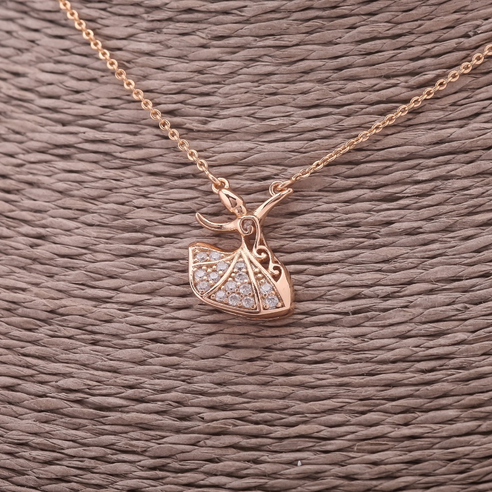 שרשרת Xuping עם תליון «רקדנית» 13×18 מ״מ, סריגה בסגנון יתד, עובי 1.4 מ״מ, אורך 44–48 ס״מ, מצופה בזהב