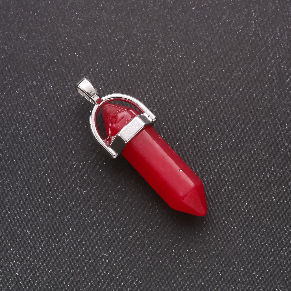 תליון משושה מאבן טורמלין מלאכותי 39×32×9 מ״מ