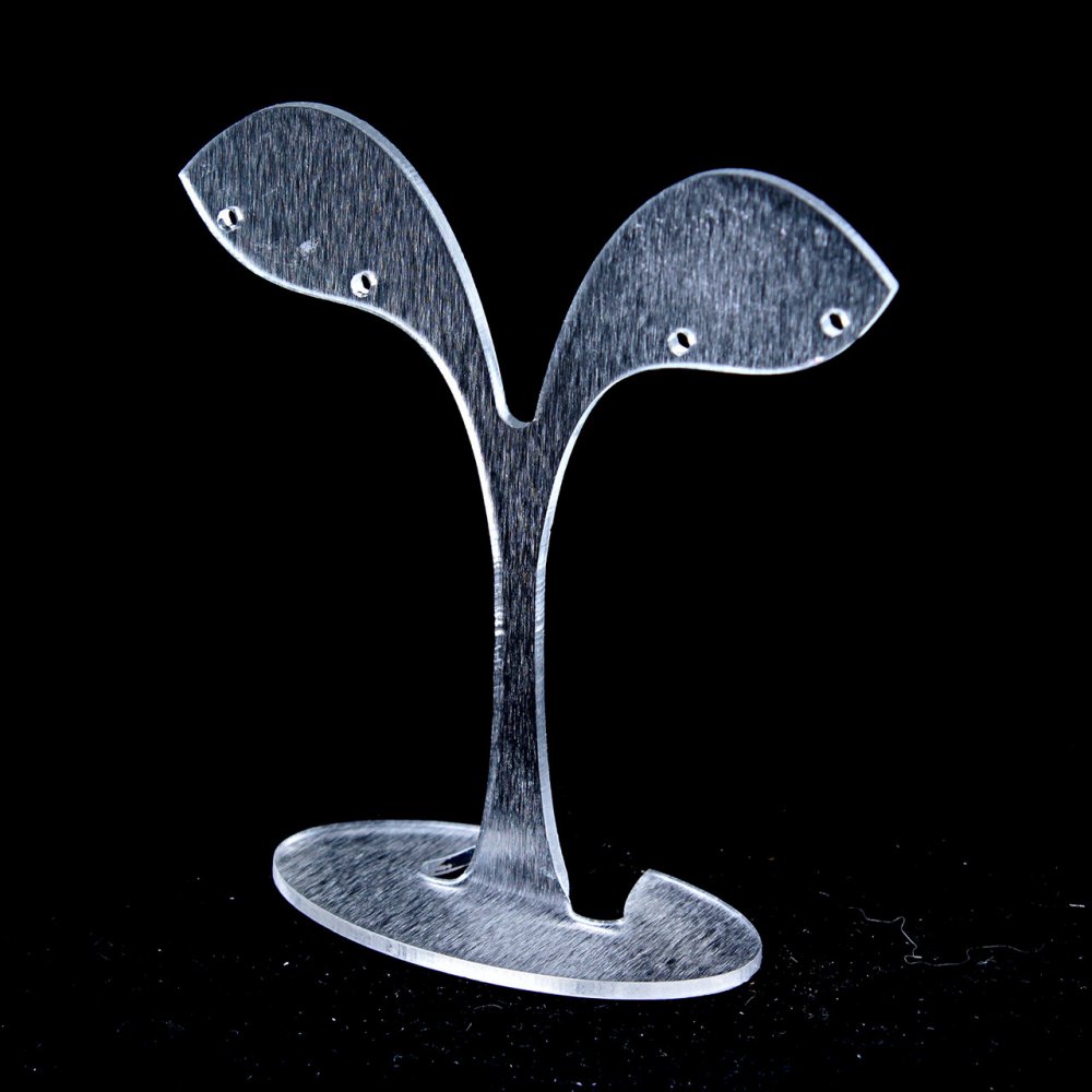 מעמד לעגילים, פלסטיק מאט, גובה 80 מ״מ, רוחב 79 מ״מ, עומק 29 מ״מ