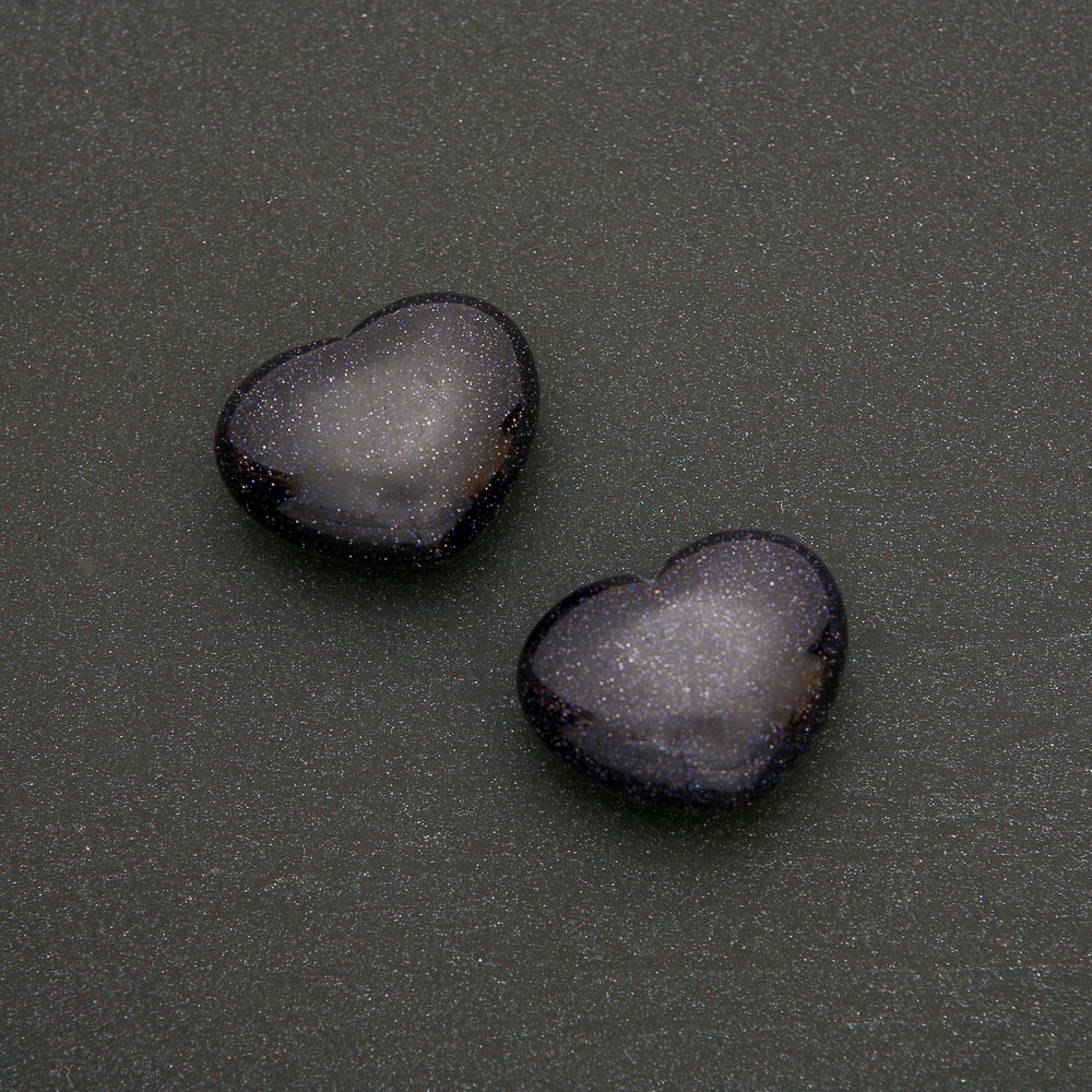 לב מזכרת מאבנטורין «ליל קהיר» חול כחול (+-)21×27 מ״מ