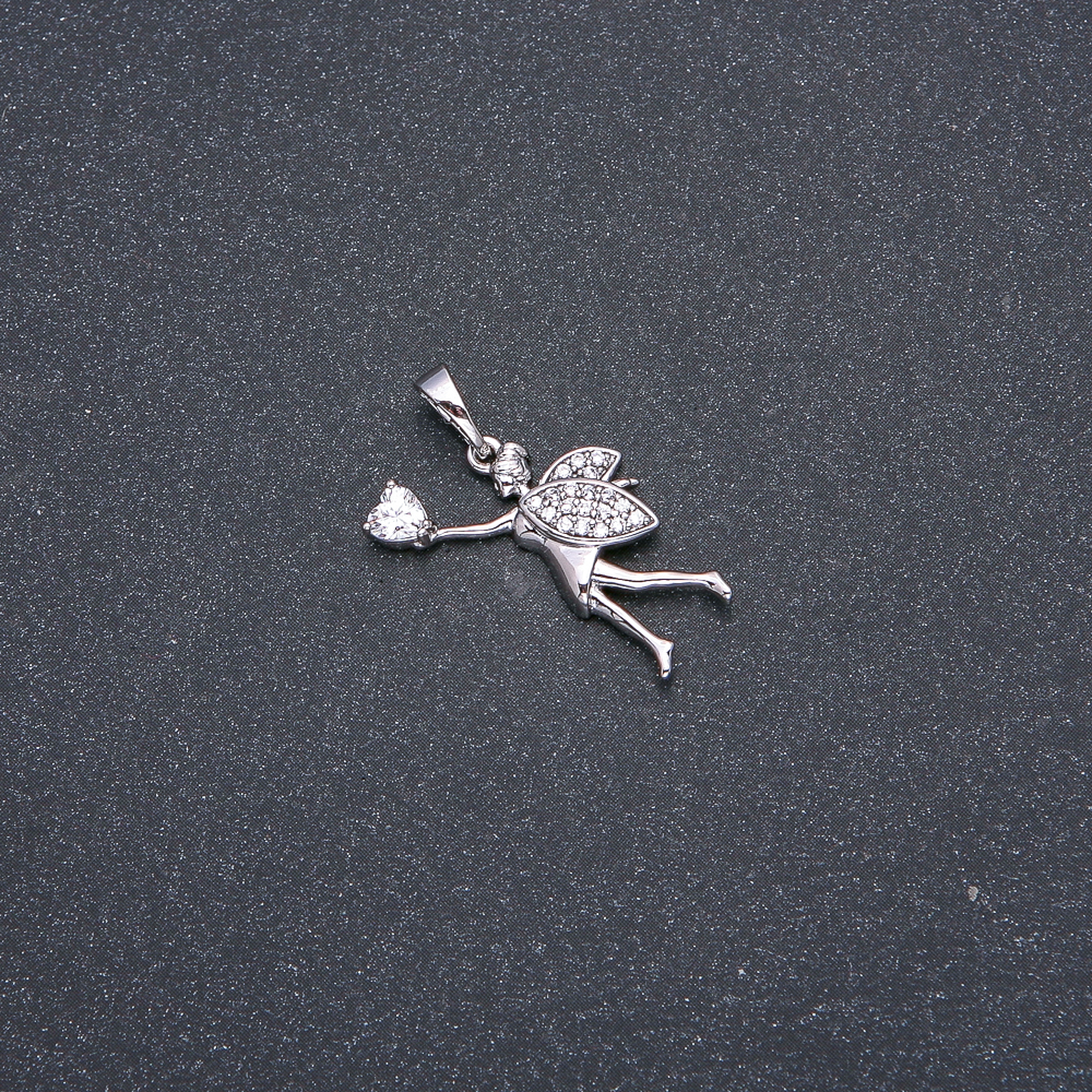 תליון Xuping ורודיום עם אבן לבנה וזירקונים 27×22×17 מ״מ +