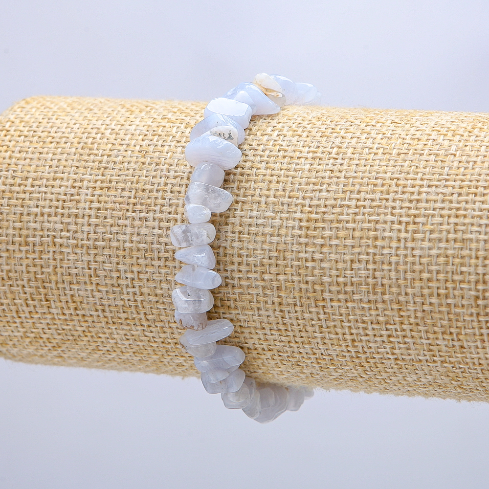 צמיד אגאט טבעי, גרגרי 6 מ״מ, היקף 18 ס״מ