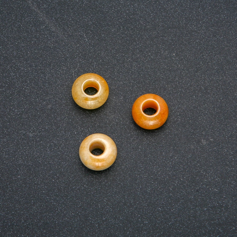 חרוז פנדורה מאבן טבעית ציטרין 14×7 מ״מ, קוטר חור 5.5 מ״מ+