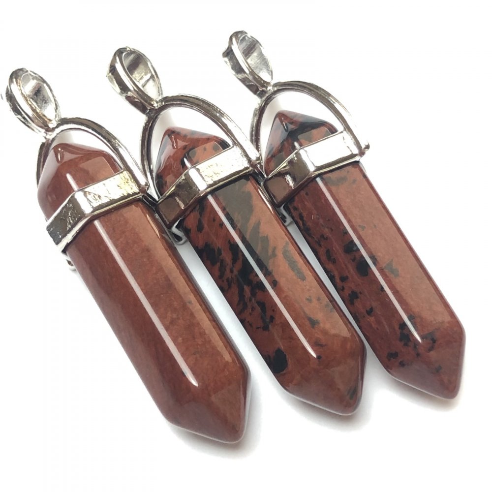 תליון משושה אובסידיאן 40×9 מ״מ+