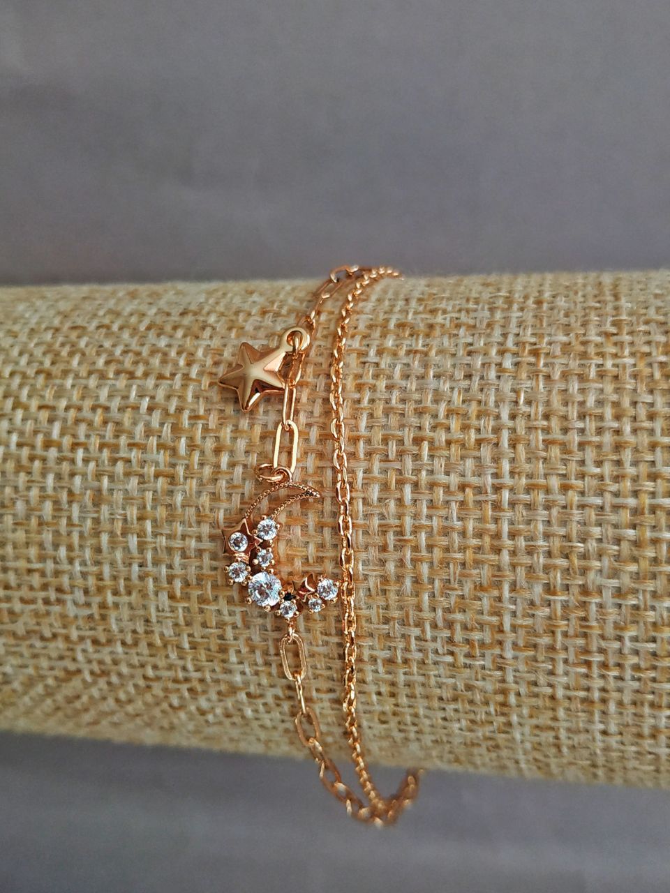 צמיד Xuping בזהב מצופה 18K עם זרקונים לבנים, אורך 16–18 ס״מ, עובי 3 מ״מ +