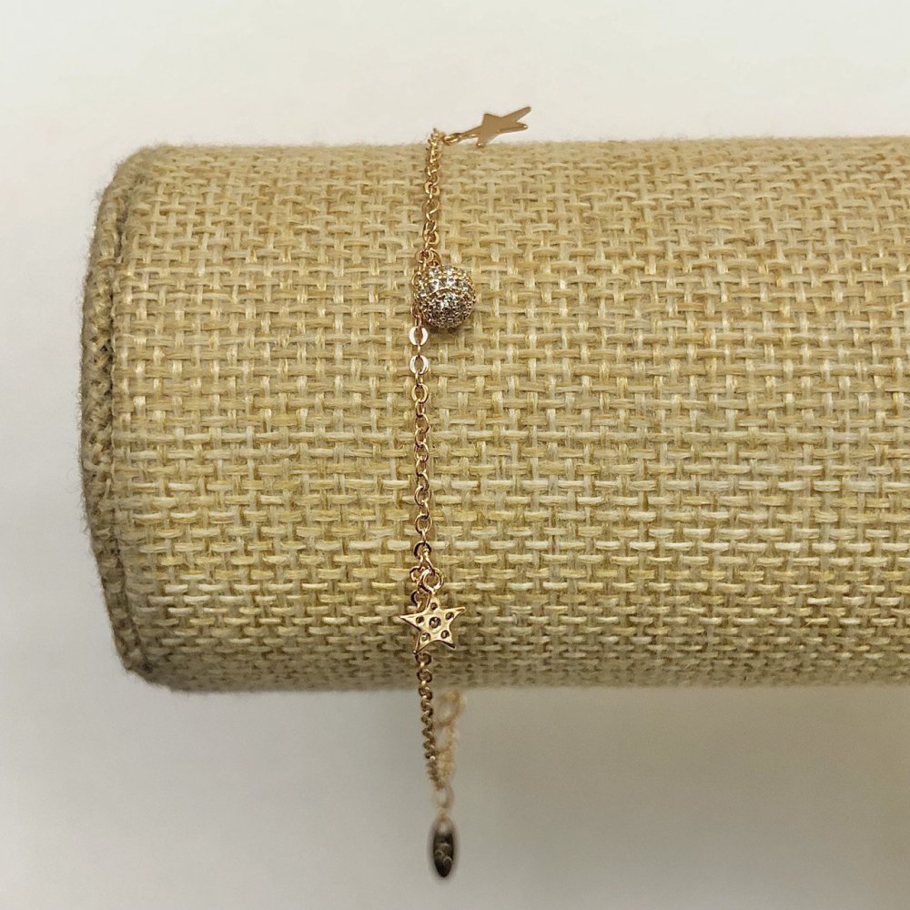 צמיד Xuping בציפוי זהב 18K עם קריסטלים לבנים, אורך 18–20 ס"מ, עובי 2 מ״מ +