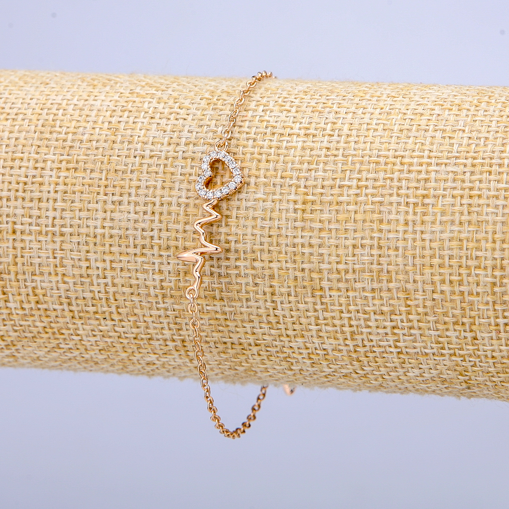 צמיד Xuping זהב מצופה 18K עם אבני זירקונים לבנות