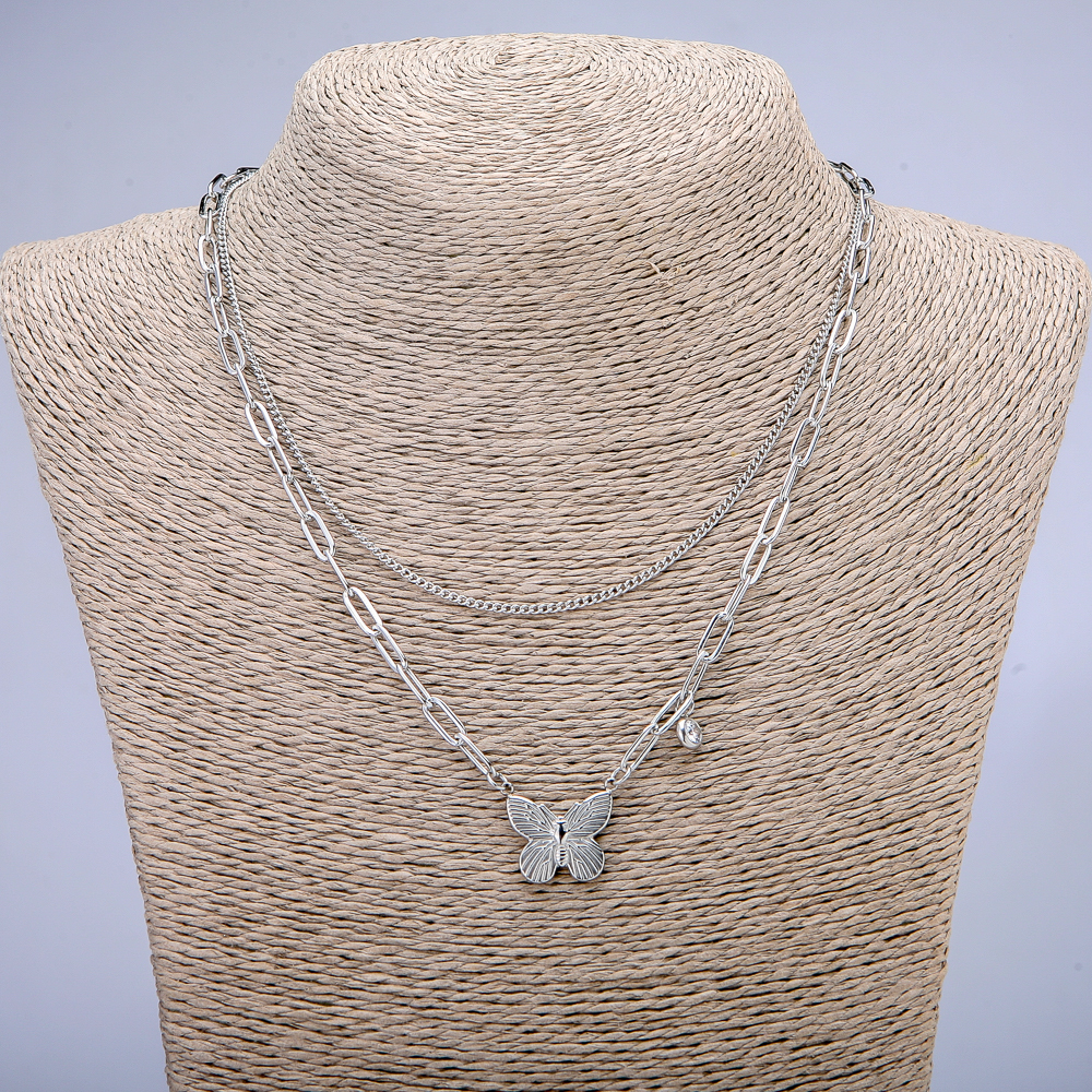 שרשרת Xuping עם תליון ואבן זירקון לבנה, עובי 4 מ״מ + - ו-1,7 מ״מ + -, אורך 46 ס״מ +