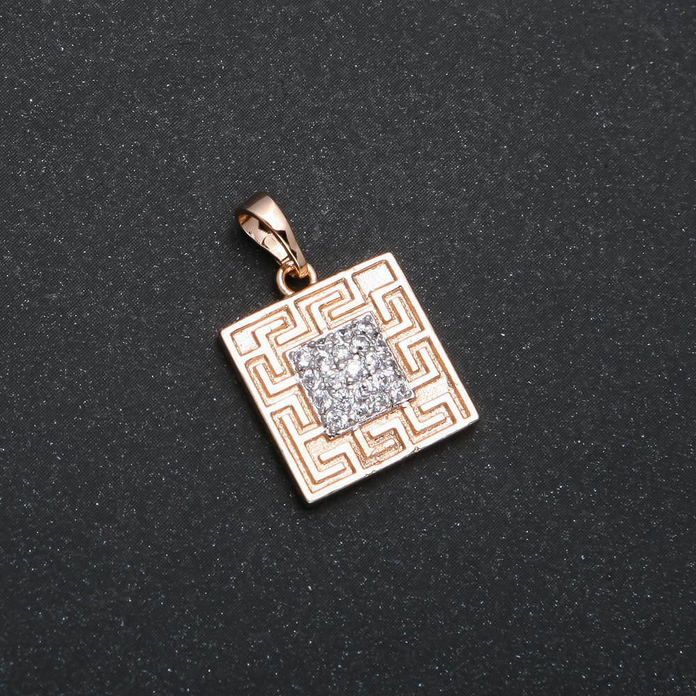 תליון Xuping בציפוי זהב 18K עם זירקונים לבנים, קוטר 23×15 מ״מ +