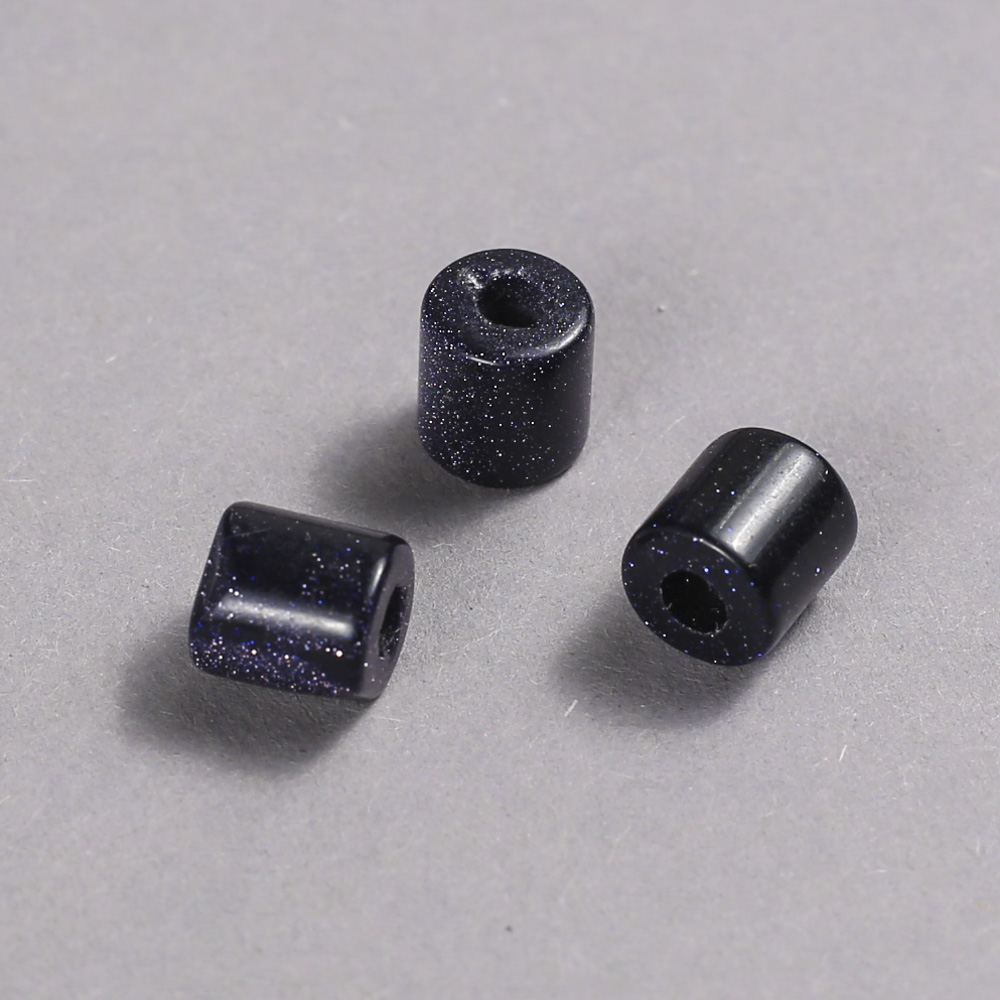 חרוז פנדורה אבן אוונترין כחול חול ליל קהיר 9×9 מ״מ, קוטר חור 3.5 מ״מ +