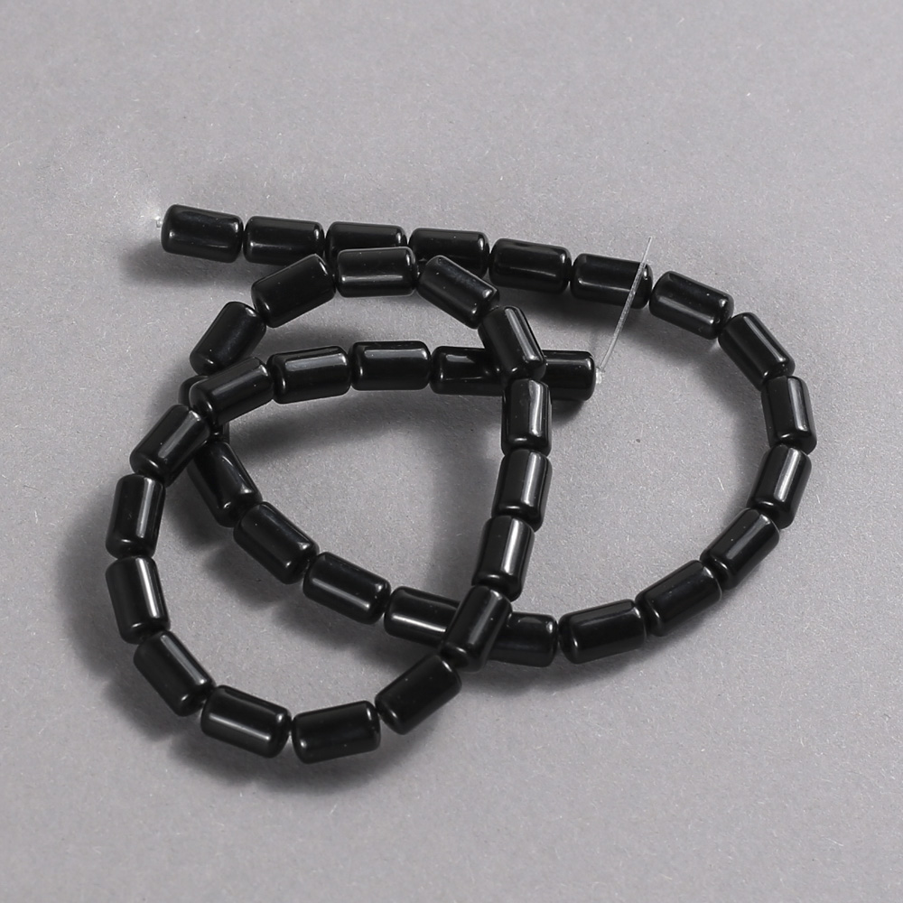 חרוזים על חוט אגאט (דחוס) צינדר חלק, קוטר 10×6 מ״מ + -, אורך 41 ס״מ +