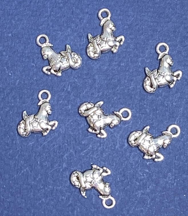 אביזרי תלייה «מזל גדי» 16×11 מ״מ צבע המתכת: כסף, אריזה 20 גרם + 22 יחידות