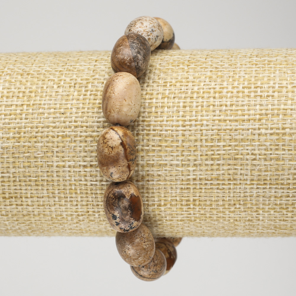 צמיד אלסטי מאבן נוף-יאשמה בצורת חבית, קוטר 10×14 מ״מ+