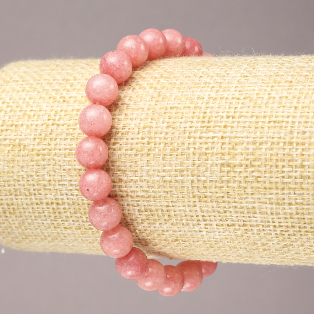 צמיד אלסטי מאבן טבעית טורמלין — חרוז חלק, קוטר 8 מ״מ+