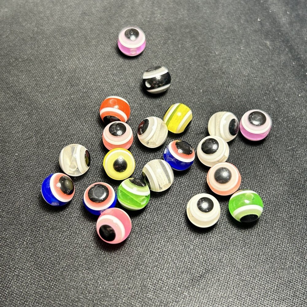 חרוזים מגוונים בקוטר 10 מ״מ, אריזה 50 יח׳, 30 גרם